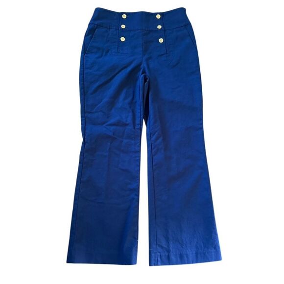 Ralph Lauren Navy Nautical-Inspired Sailor Pants Gold Buttons 10 Petite - Picture 1 of 6